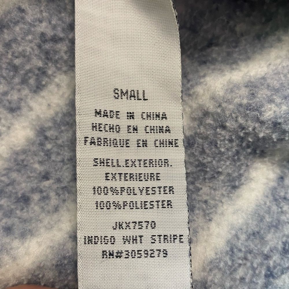 Thread & Supply Blue and White Striped Quarter Zip along Sleeve Pullover - Picture 5 of 6